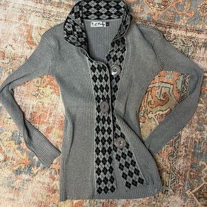 Gray Knit Cardigan
